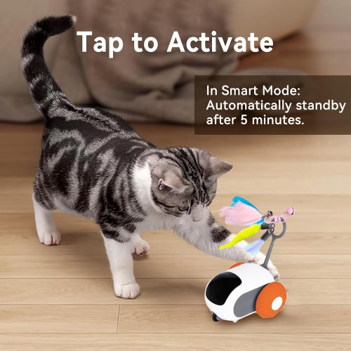Remote Control Cat Toy, Interactive Cat Toy for Indoor Cats, Automatic Kitten Toy, 2 Speed Adjustment, USB Charging, Rechargeable Motion Cat Toy,