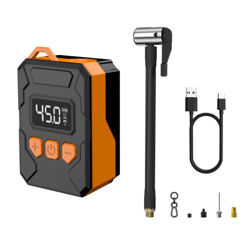 Mini-pompe de gonflage de pneus de vélo avec manomètre numérique, arrêt automatique C-Type Function. Pompe à air électrique pour vélo, motocyclettes