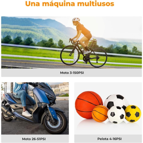 Mini-pompe de gonflage de pneus de vélo avec manomètre numérique, arrêt automatique C-Type Function. Pompe à air électrique pour vélo, motocyclettes