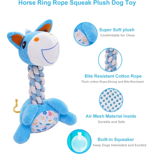 Large squeaky plush dinosaur dog toy, durable chew toy for dogs who love to chew, perfect for small and medium dogs to reduce bite force and chewing