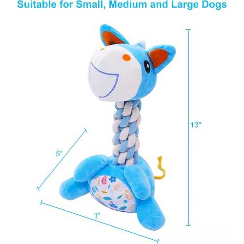 Large squeaky plush dinosaur dog toy, durable chew toy for dogs who love to chew, perfect for small and medium dogs to reduce bite force and chewing