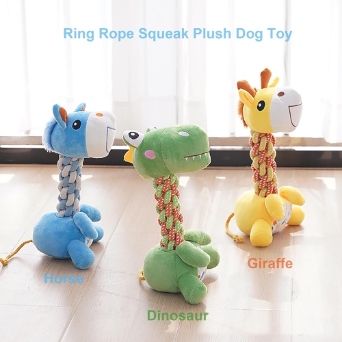 Large squeaky plush dinosaur dog toy, durable chew toy for dogs who love to chew, perfect for small and medium dogs to reduce bite force and chewing