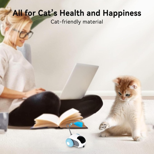 Remote Control Cat Toy, Interactive Cat Toy for Indoor Cats, Automatic Kitten Toy, 2 Speed Adjustment, USB Charging, Rechargeable Motion Cat Toy,