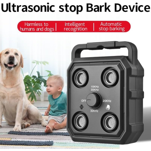 Brand new mini ultrasonic dog repeller training bark stopper smart portable outdoor self-defense rechargeable 4 times head ultrasonic dog barking