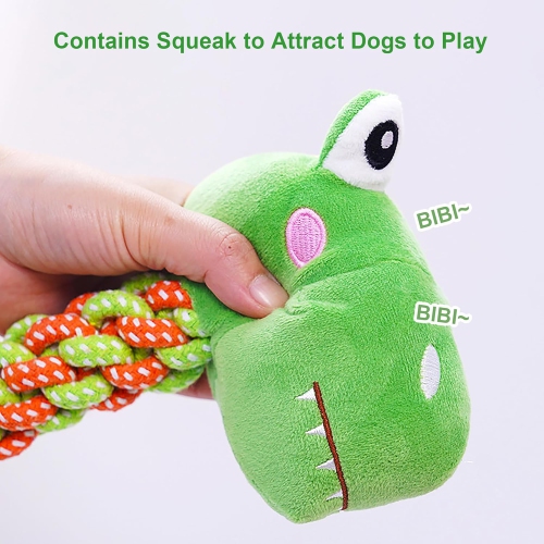 Large squeaky plush dinosaur dog toy, durable chew toy for dogs who love to chew, perfect for small and medium dogs to reduce bite force and chewing