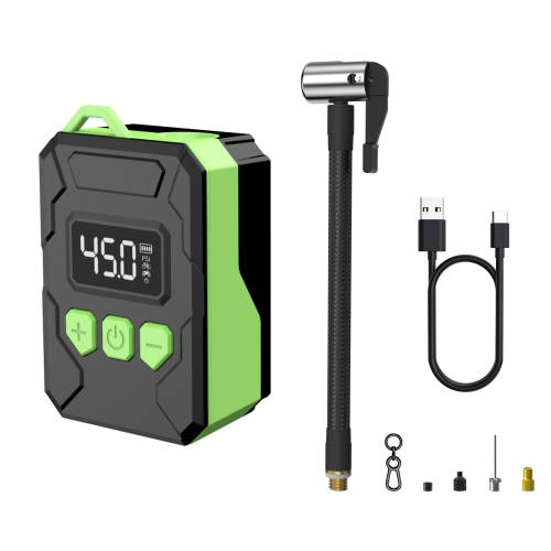 THE WAY  Mini Bike Pump Bicycle Tire Inflator \w Digital Pressure Gauge, Auto Stop C-Type Function Electric Bicycle Air Pump for Bicycles, Motorcycles