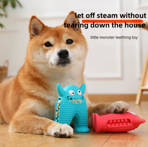 Monster Chew Toy - Durable and Easy to Clean Dog Toy, New Small Monster Dog Teeth Cleaning Toy, Chewable Silicone, Educational Toy for Pets to