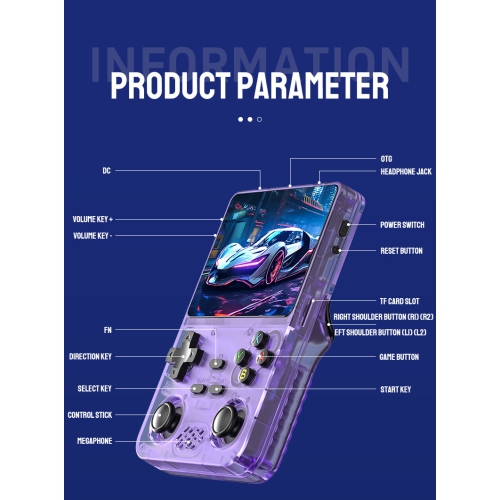 New RX6S open source handheld game console Linux system Retro classic arcade PSP PX6S retro handheld game console 3.5-inch HD IPS screen 64GB large