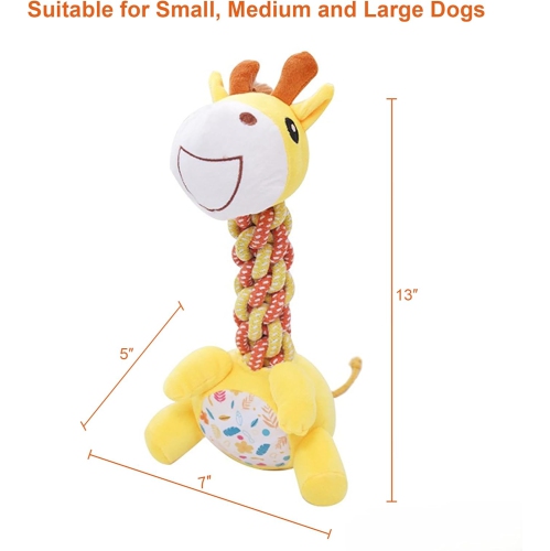 Large squeaky plush dinosaur dog toy, durable chew toy for dogs who love to chew, perfect for small and medium dogs to reduce bite force and chewing