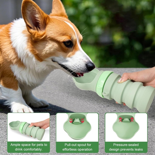 Portable Foldable Pet Water Feeder Dog Walking Water Bottle Dog Outdoor Drinking Fountain Silicone Pet Water Cup Leakproof Pet Travel Squeeze Bottle