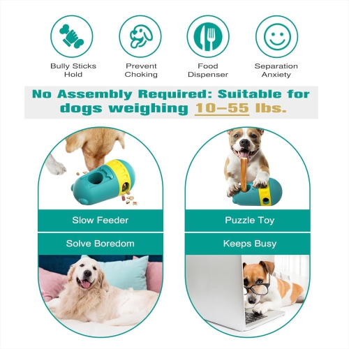 Safety Device Adjustable Treat Dispensing Puzzle Toy Ball Food Dispenser Slow Feeding Bowl Puppy Enrichment Interactive Chase Training Toy for Small
