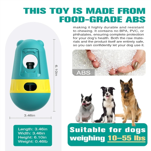 Safety Device Adjustable Treat Dispensing Puzzle Toy Ball Food Dispenser Slow Feeding Bowl Puppy Enrichment Interactive Chase Training Toy for Small