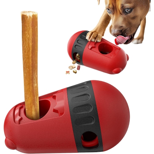 Safety Device Adjustable Treat Dispensing Puzzle Toy Ball Food Dispenser Slow Feeding Bowl Puppy Enrichment Interactive Chase Training Toy for Small