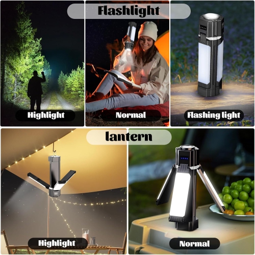 Outdoor camping light folding lighting, hanging light work light tent light, camping light, multi-function emergency light camping light, 3000mAh