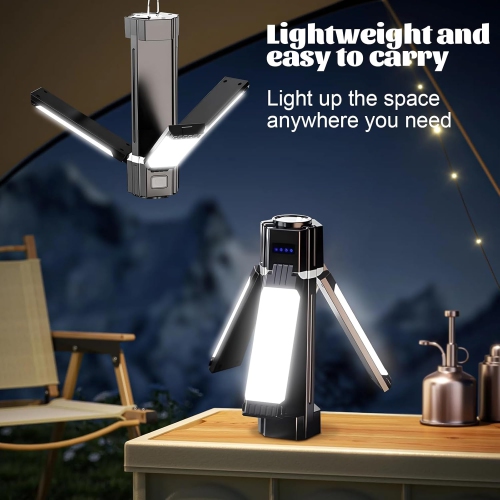 Outdoor camping light folding lighting, hanging light work light tent light, camping light, multi-function emergency light camping light, 3000mAh