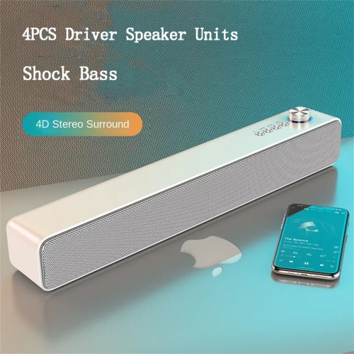 Bluetooth speaker with high volume, home long simple style subwoofer, universal TV computer high-quality speaker, home theater Hifi music wireless
