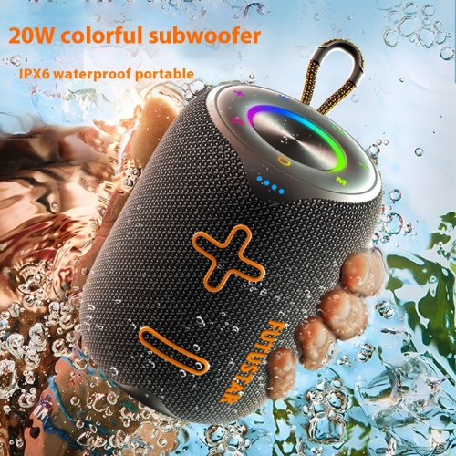 Bluetooth Speaker, Mini Outdoor Portable Waterproof Subwoofer, High Volume Card-inserted Bluetooth Speaker, LED 20w Bluetooth Speaker - Black