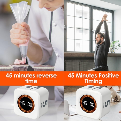 Pomodoro Technique Timer, 5, 10, 25, 45 Minutes Presets, Desk Productivity Timer Cube, Great for Work, Study, Kitchen