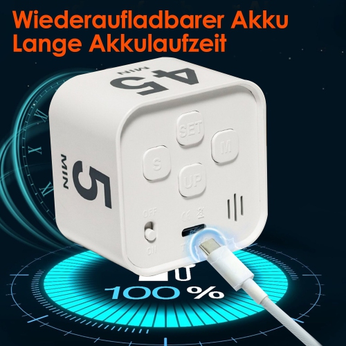 Pomodoro Technique Timer, 5, 10, 25, 45 Minutes Presets, Desk Productivity Timer Cube, Great for Work, Study, Kitchen
