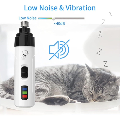 Silent Professional Dog Nail Grinder, USB Rechargeable Pet Nail Grinder, Portable Pet Nail Grooming Smoothing Trimming Tool