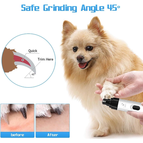 Silent Professional Dog Nail Grinder, USB Rechargeable Pet Nail Grinder, Portable Pet Nail Grooming Smoothing Trimming Tool