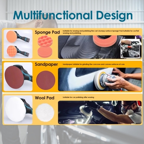 Polisseuse pour voiture avec 8 vitesses variables 2500-5000 tr/min Kit de cire de polissage pour voiture pour cire de finition automobile