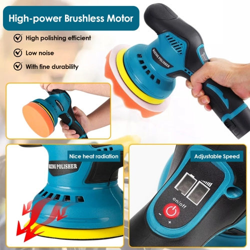 Polisseuse pour voiture avec 8 vitesses variables 2500-5000 tr/min Kit de cire de polissage pour voiture pour cire de finition automobile