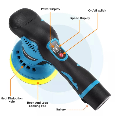 Polisseuse pour voiture avec 8 vitesses variables 2500-5000 tr/min Kit de cire de polissage pour voiture pour cire de finition automobile