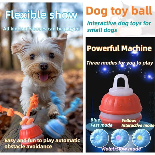 2 Pack Pet Smart Rolling Ball, Interactive Dog Toy, USB Rechargeable Cat and Dog Toy Ball for Cat and Dog Entertainment