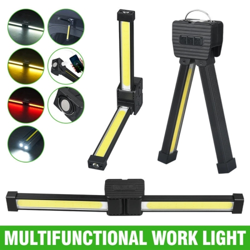 Foldable COB Work Light, Portable Magnetic Gym Light, USB Rechargeable LED Flashlight and Camping Light for Traveling