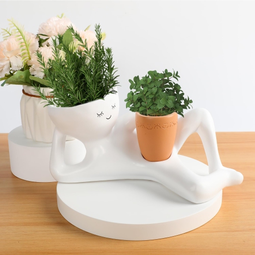 Funny Flower Pots, Cute Avatar Flower Pot Ornaments, Indoor Succulent Flower Pots, Suitable for Home Garden Decoration