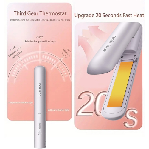 Mini fer plat, fer plat sans fil miniature, avec panneaux recouverts de céramique et 3 réglages de chaleur pour tous les types de cheveux
