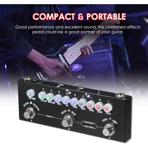 9 pre-amplifier simulation integrated guitar effects | 8 sets of cabinet IR loading | professional-grade effects chain | high-precision tuner |