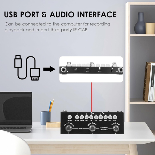 9 pre-amplifier simulation integrated guitar effects | 8 sets of cabinet IR loading | professional-grade effects chain | high-precision tuner |