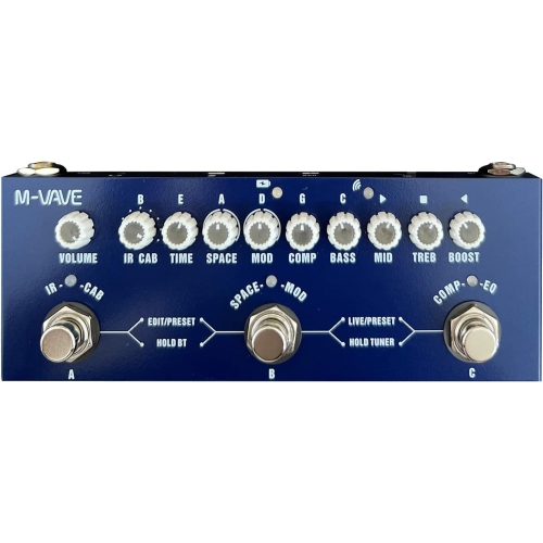 Modulation guitar pedal, rechargeable multi-effects pedal for electric bass, recording guitar, audio interface functions-for bass