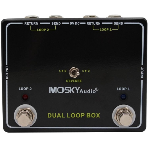 Effets de guitare | Boîtier à boucle inversée double, Pédale de commutation de boucle d'effets de guitare polyvalente avec sortie d'accordeur pour un