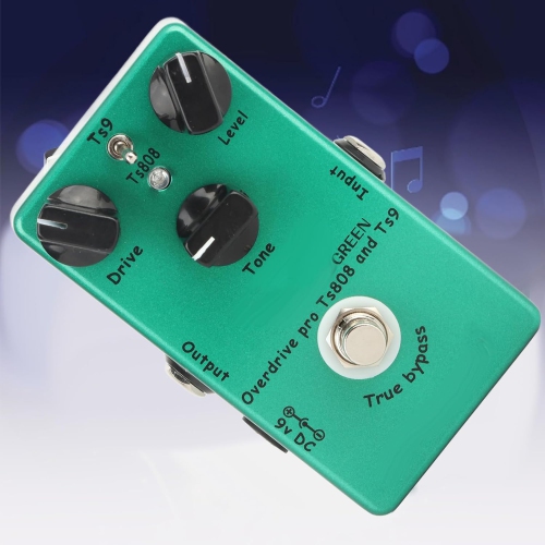 Guitar Effects Pedal, Adjustable Effects Pedal Tube Screamer Overdrive Processor with Classic Distortion Tone Effect for Guitar and Bass