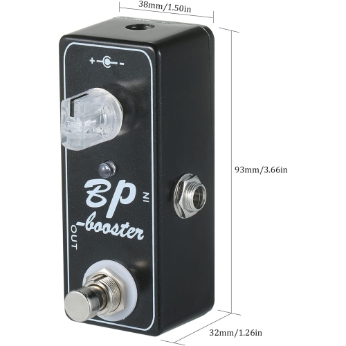 Guitar Pedal Mini guitar pedal | Professional pure sound booster | +20dB gain | DIP frequency band selection | True bypass mechanical switch | FET