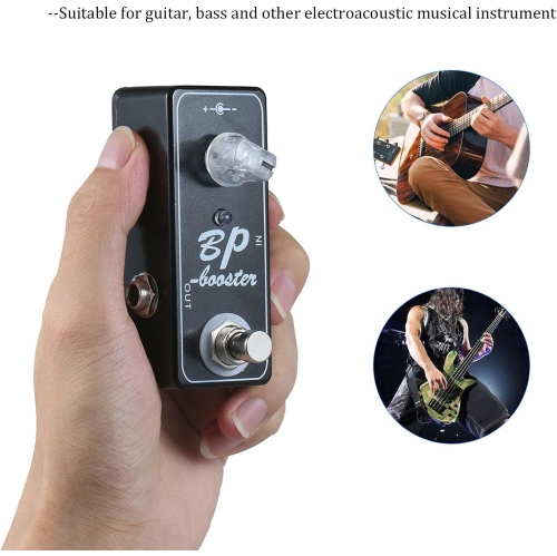 Guitar Pedal Mini guitar pedal | Professional pure sound booster | +20dB gain | DIP frequency band selection | True bypass mechanical switch | FET