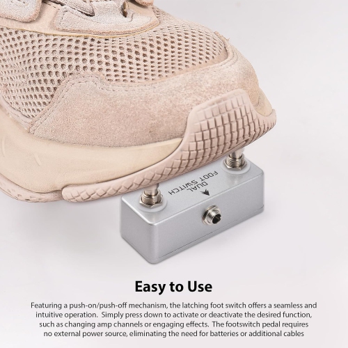 Commande au pied multifonction à double verrouillage|Connexion directe sans bloc d'alimentation|Boîtier moulé en alliage|Sortie stéréo|Universel pour