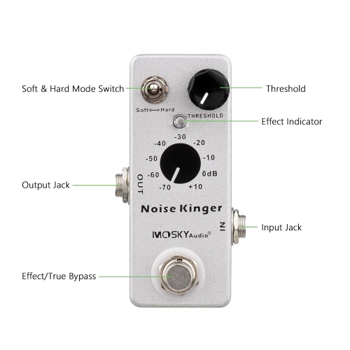Effecteur de grille de réduction du bruit professionnel | Réduction intelligente du bruit à deux modes | -70 dB~+10 dB réglable |