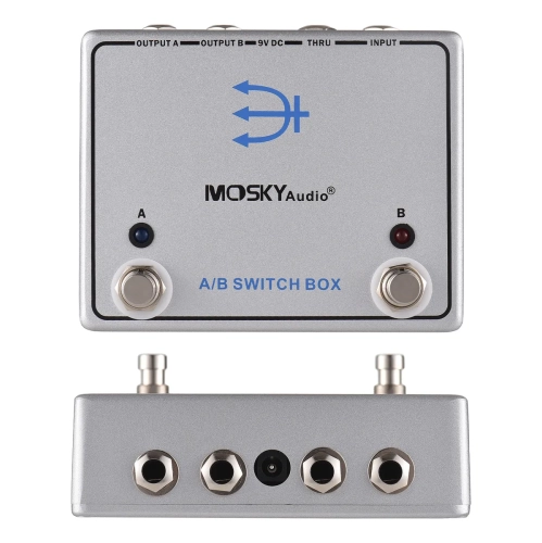 Guitar pedal effects|A/B channel switch|Dual signal selection|9V power supply|Universal for guitar/bass|Metal body
