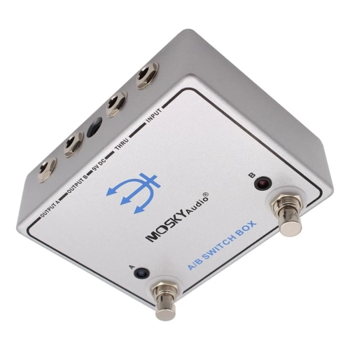 Guitar pedal effects|A/B channel switch|Dual signal selection|9V power supply|Universal for guitar/bass|Metal body