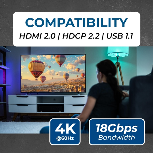 Récepteur HDMI™ 4K OREI seulement - 500&nbsp;pi (Cat6) (EX-500-KVM-RX)