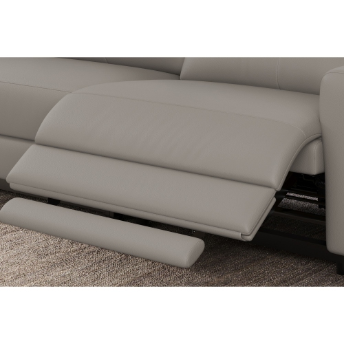 Valencia Elodie Top Grain Leather Recliner Single Seat Sofa, Light Grey