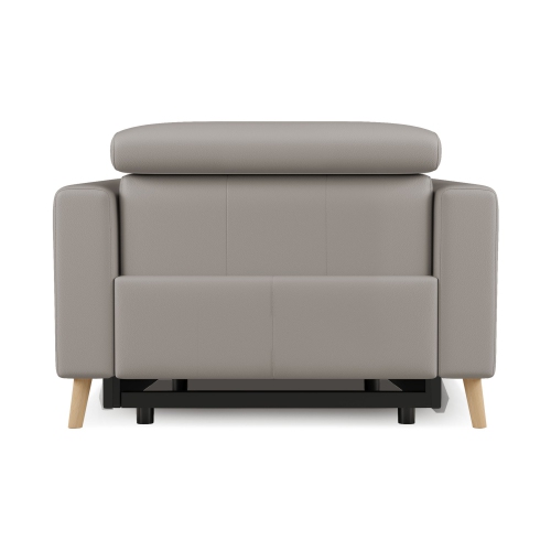 Valencia Elodie Top Grain Leather Recliner Single Seat Sofa, Light Grey