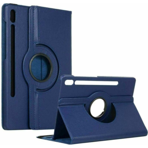 [CS] 360 Rotating PU Leather Tablet Case Smart Cover for Samsung Galaxy Tab S10 FE+ Plus, SM-X620 SM-X626, Navy