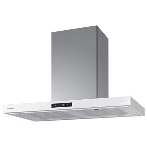 Open Box - Samsung Bespoke 36" Wall Mount Range Hood (NK36CB700WCGAA) - Grey Glass - Perfect Condition