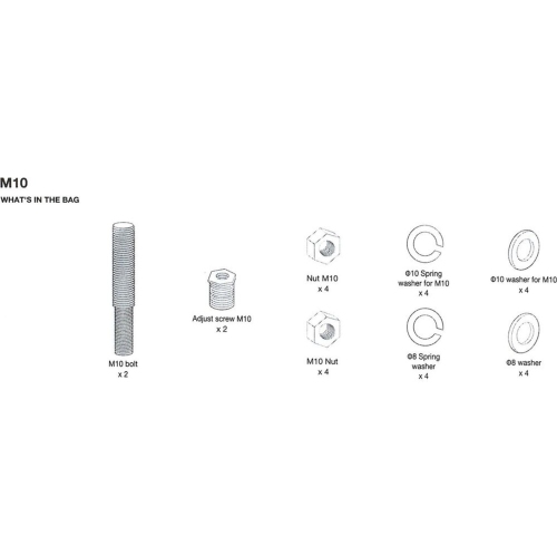 Ensemble de boulons 10&nbsp;mm PWSACCCRUISEM10 de JBL