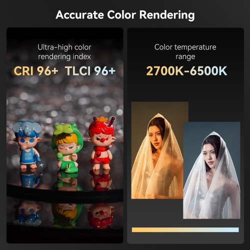 Remis à neuf - 30 B COB SMALLRIG RC, angle de faisceau réglable de 15° à 60°, lampe vidéo bicolore 30 W CCT 2700K-6500K - 4279